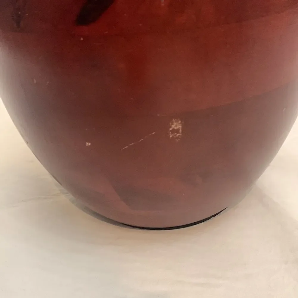 India Wood Handcrafted Vase 15 Inches Tall 2 Toned Accent Floral Decorative